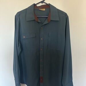 Men's Golite Blue Long-Sleeve Button-Down Shirt